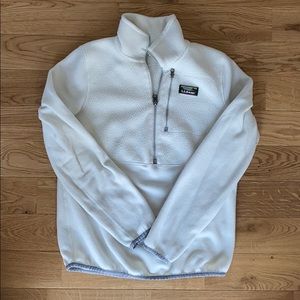 L.L. Bean white fleece pullover